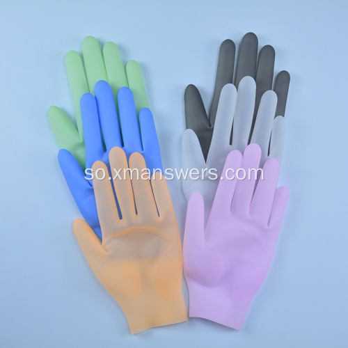 Gacmo-Dhaqista Guriga Gacan-gashiyada Silikoon-Scrubber Gloves